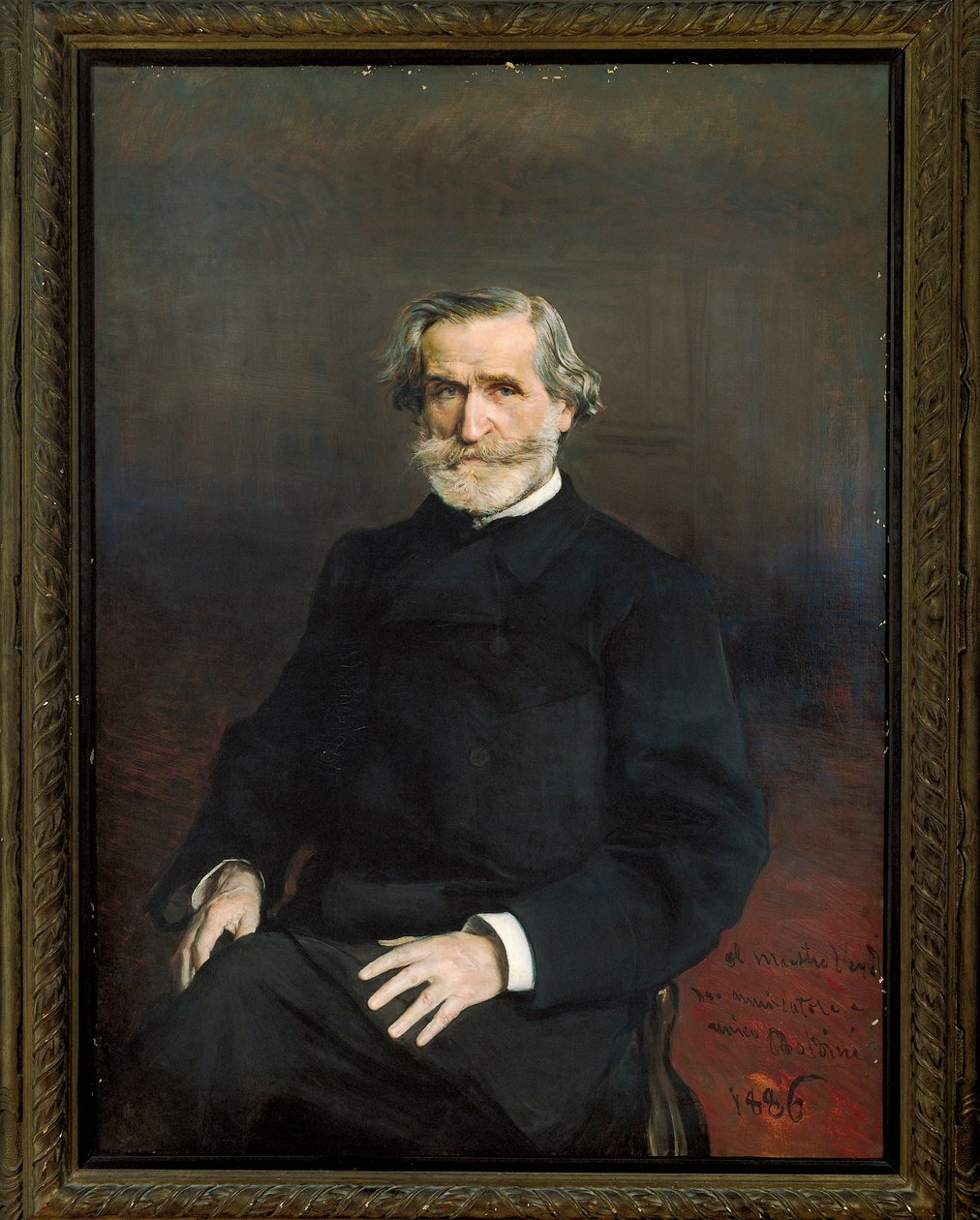 Italien, Porträtt av den italienska kompositören Giuseppe Verdi av Giovanni Boldini