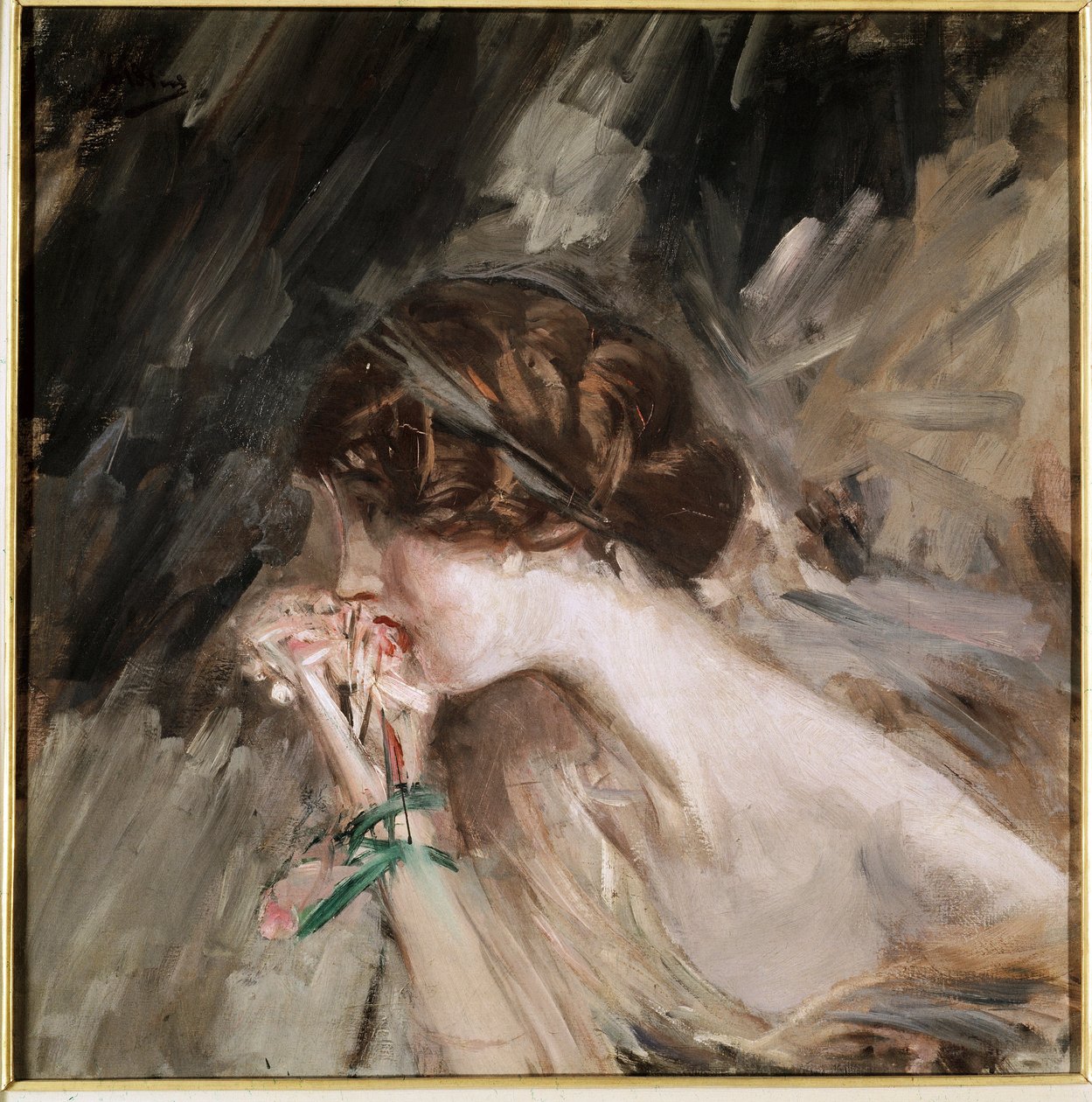 Jeanne. Målning av Giovanni Boldini (1842-1931), sent 1800-tal, tidigt 1900-tal. Olja på duk. Galleria d