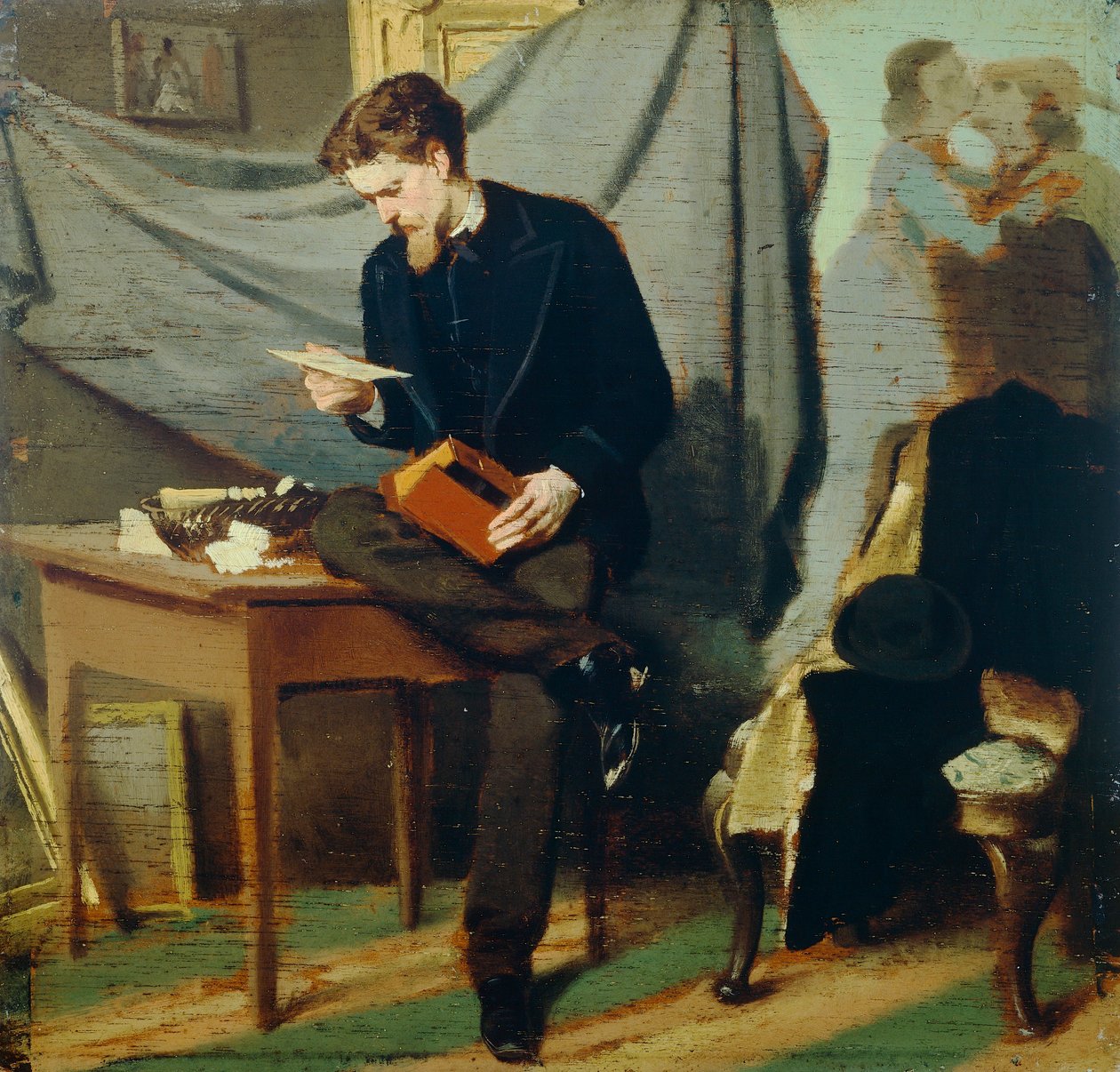 Lanfredini självporträtt, cirka 1866, av Giovanni Boldini (1842-1931), olja på panel av Giovanni Boldini