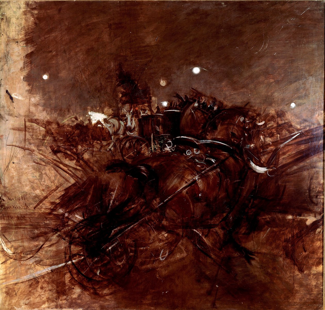 Nocturne i Montmartre. Målning av Giovanni Boldini (1842-1931), cirka 1883. Olja på duk. Mått 120x135cm. Pistoia, Boldini Collection av Giovanni Boldini
