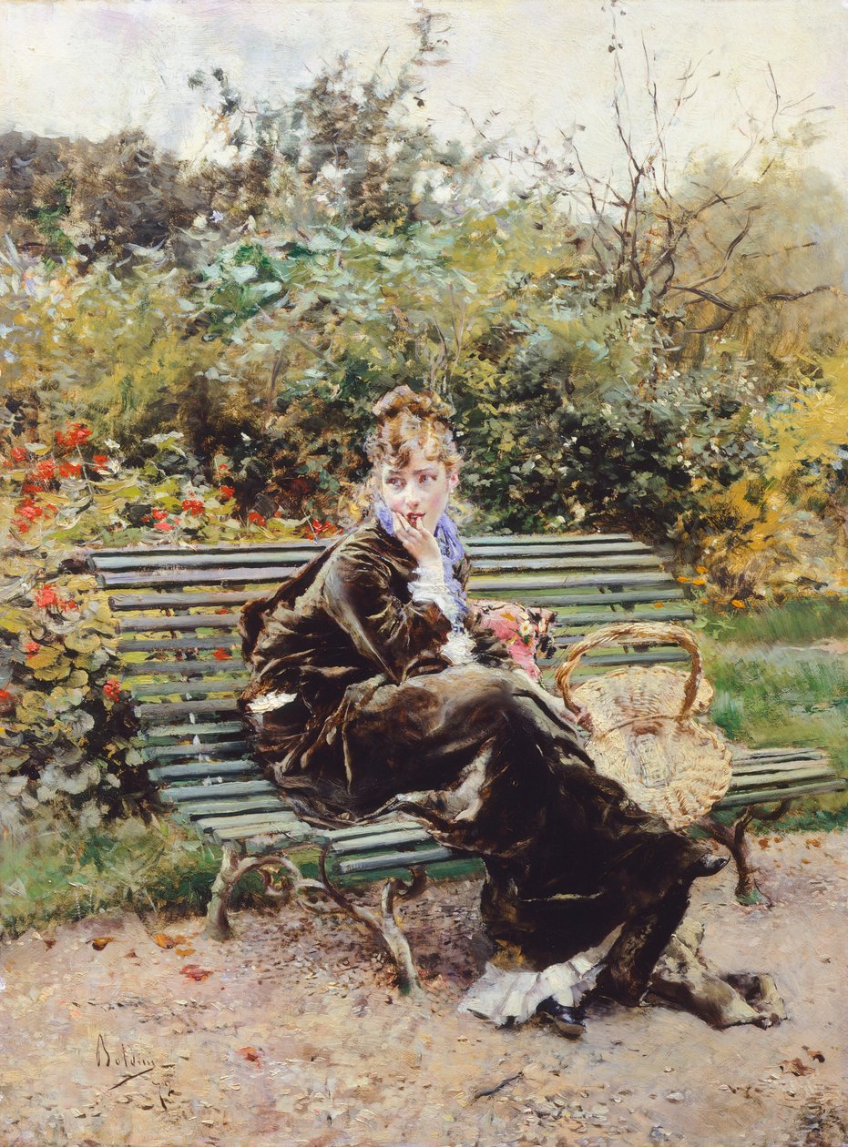 På bänk i Bois, Hyde Park av Giovanni Boldini