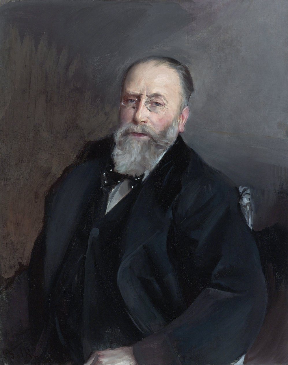 ""Porträtt av Edmond de Rothschild (1845-1934) fransk bankir, filantrop och samlare"" (Edmond James de Rothschild) Målning av Giovanni Boldini (1842-1931) 1903 Privat samling av Giovanni Boldini