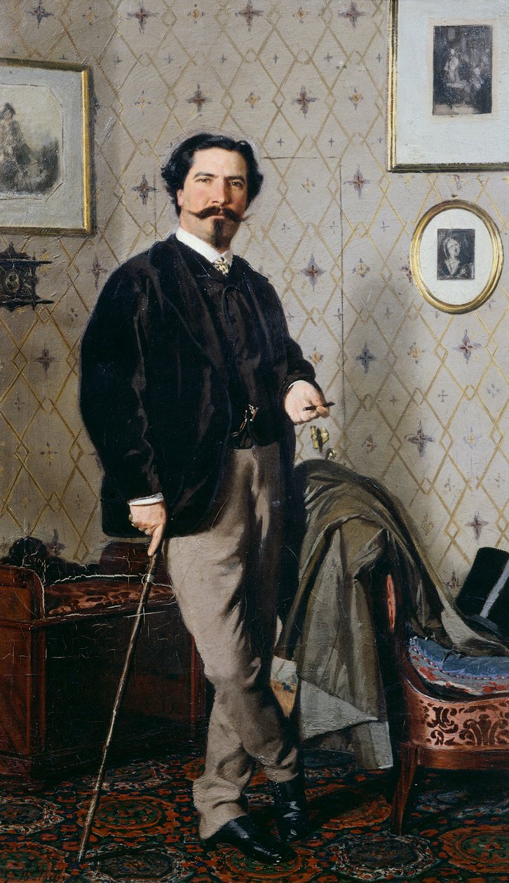 Porträtt av Cristiano Banti med sin käpp av Giovanni Boldini