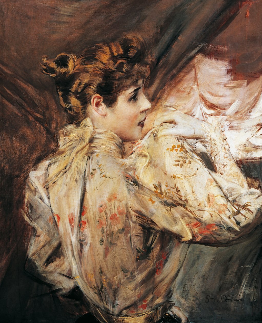 Porträtt av Eleonora Duse (Vigevano 1858 - Pittsburgh 1924), italiensk skådespelerska, målning av Giovanni Boldini (1842-1931) av Giovanni Boldini