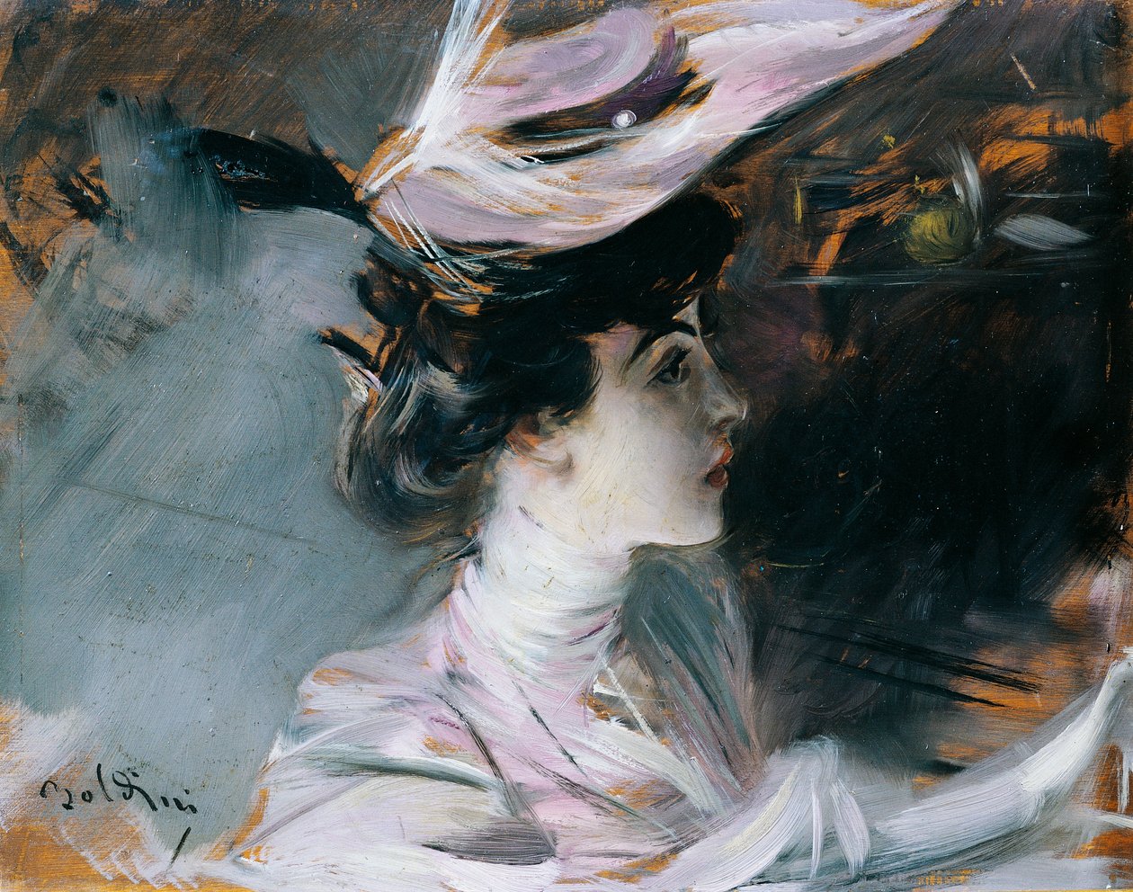 Porträtt av Lina Cavalieri med ny hatt, av Giovanni Boldini (1842-1931) av Giovanni Boldini