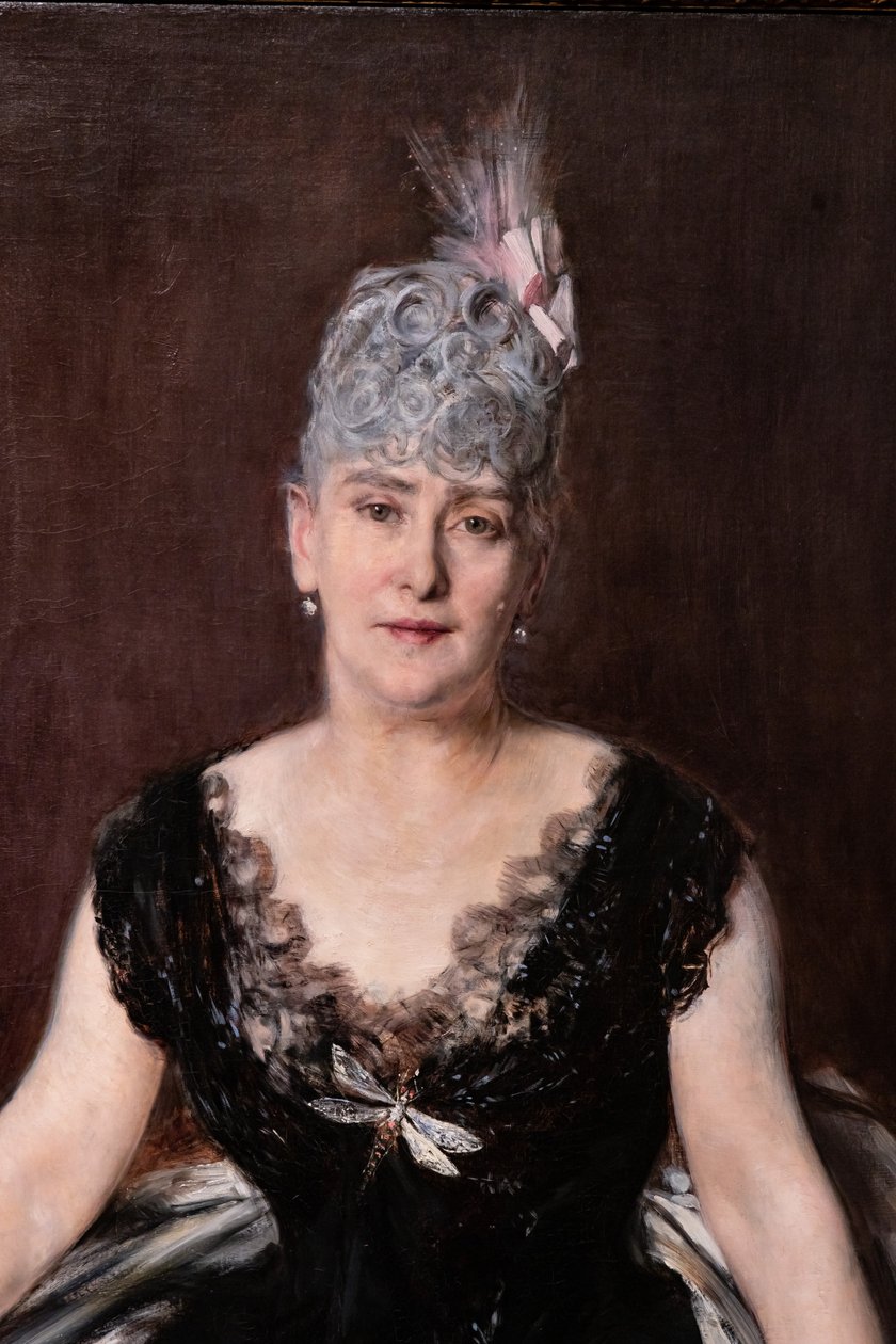 Porträtt av Madame Seligman, detalj av Giovanni Boldini