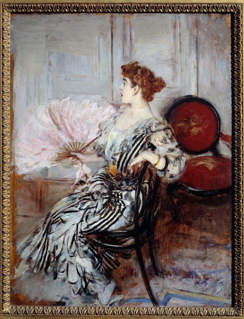 Porträtt av Madame Torri, dansare på Operan. Målning av Giovanni Boldini av Giovanni Boldini