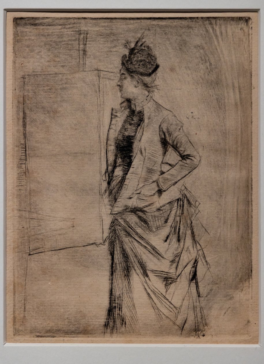 Porträtt av en stående ung kvinna i profil (Besöket) av Giovanni Boldini