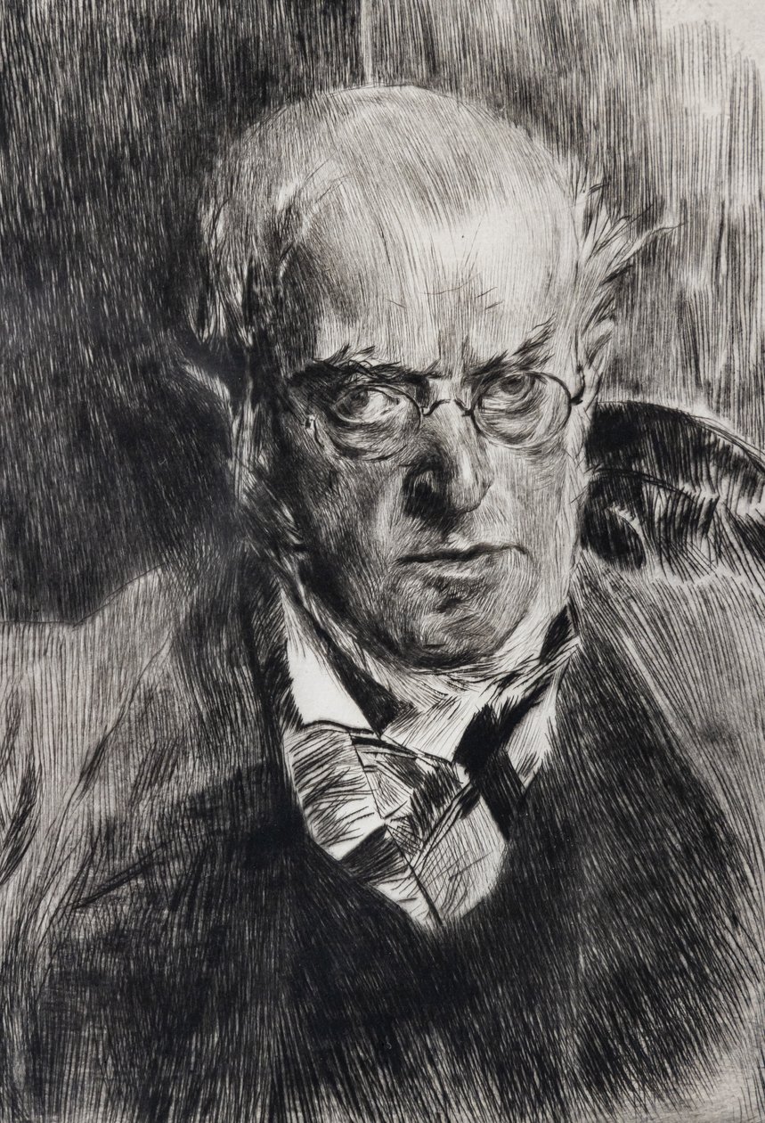 Porträtt av målaren Adolph Menzel, detalj av Giovanni Boldini