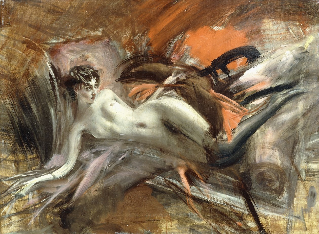 Liggande naken, av Giovanni Boldini