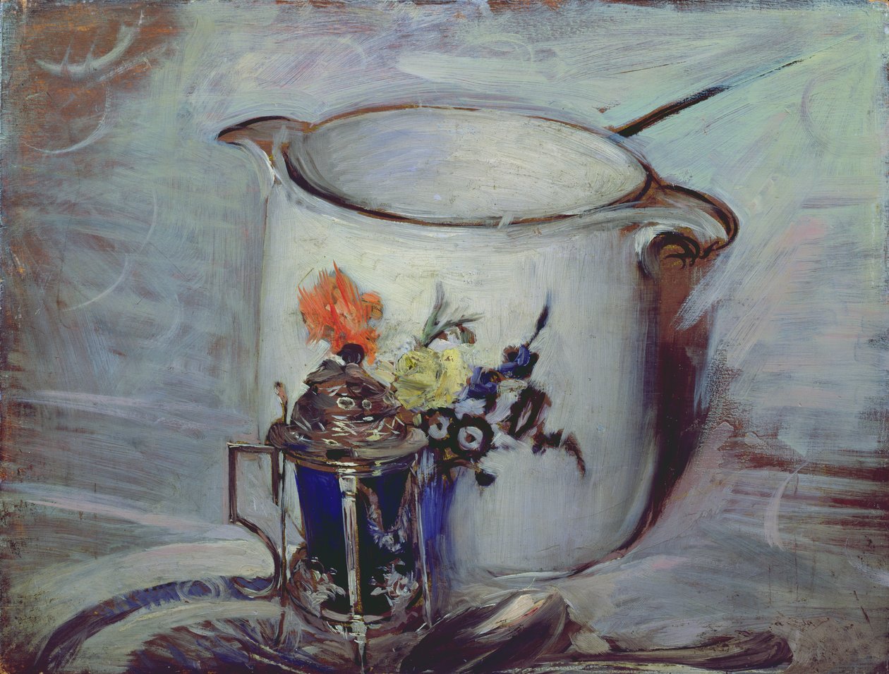 Stilleben med senapskruka och kanna av Giovanni Boldini