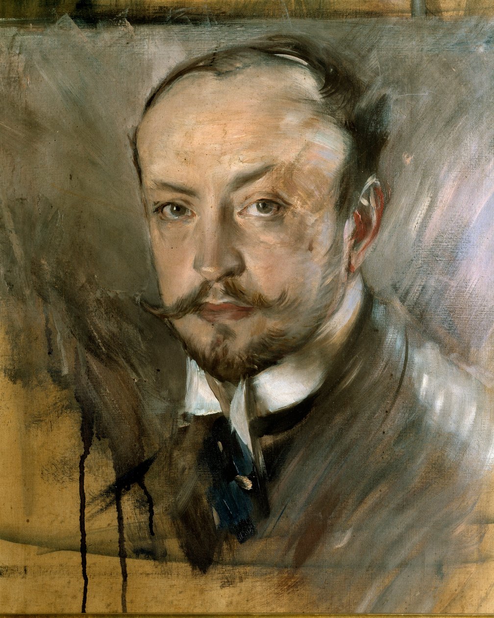 Studie för självporträtt i Montorsoli. Målning av Giovanni Boldini (1842-1931) 1892 sön 45x40 cm Florens, Galleria av Arte Moderna av Giovanni Boldini