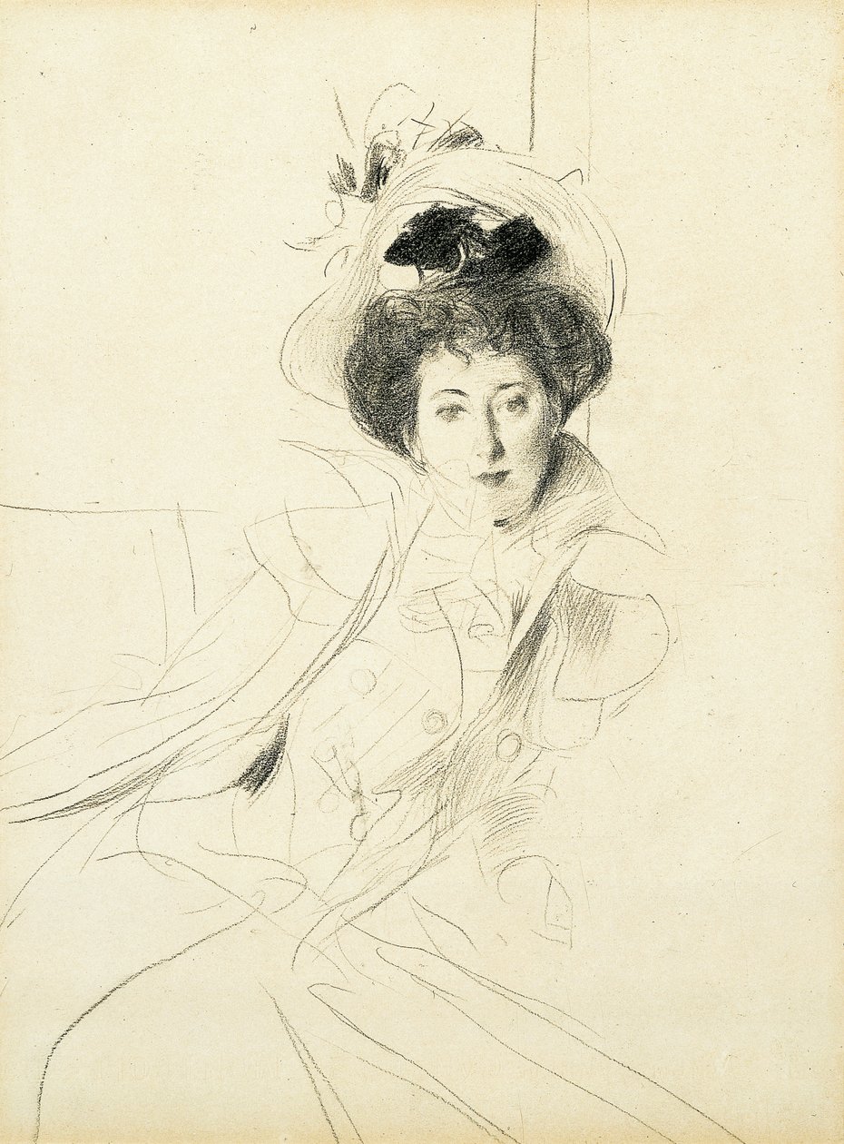 Studie av prinsessan Niscemi av Giovanni Boldini