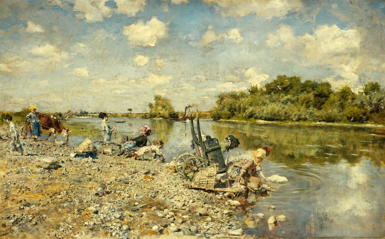 Tvätten; Tvätterskorna, 1874 av Giovanni Boldini