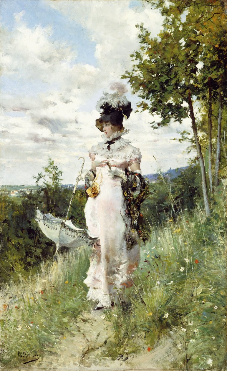 Sommarpromenad av Giovanni Boldini