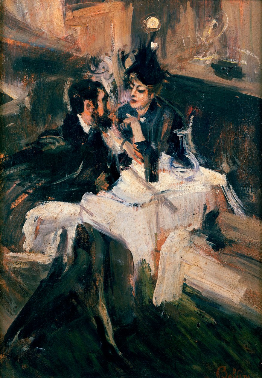 The Sweethearts" Lunch, ca 1895 av Giovanni Boldini