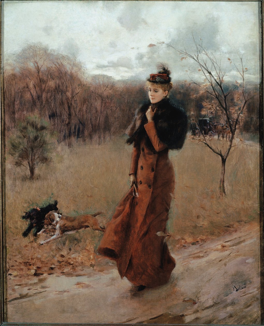 The Walk to the Park i Neapel (olja på duk) av Giovanni Boldini