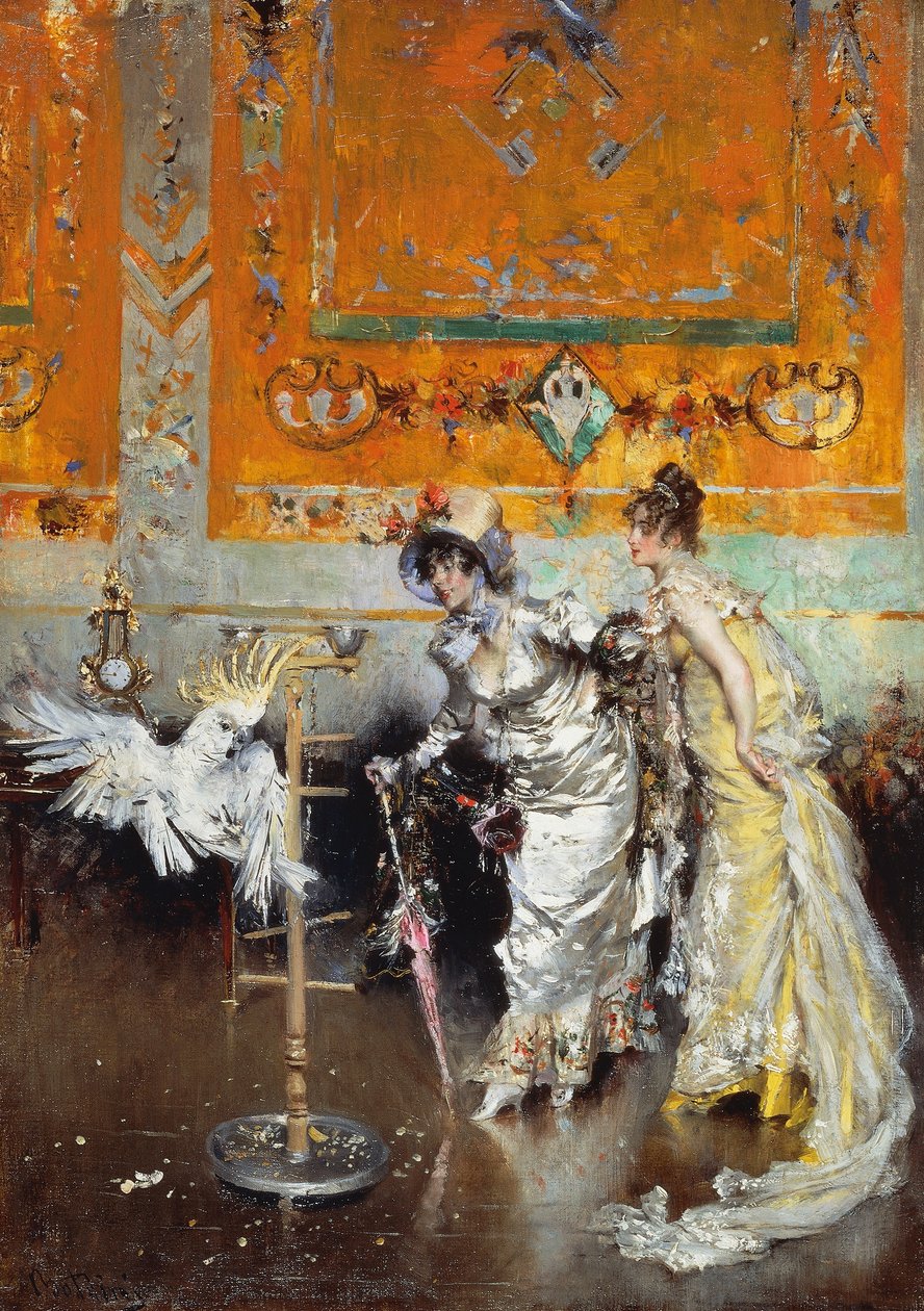 Kvinnor med papegoja av Giovanni Boldini