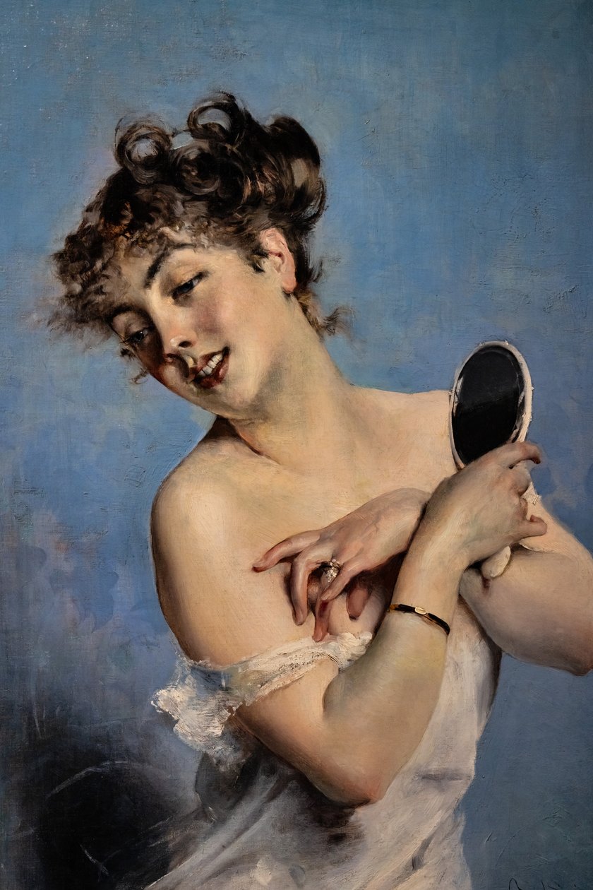 Ung kvinna i Déshabillé, detalj av Giovanni Boldini