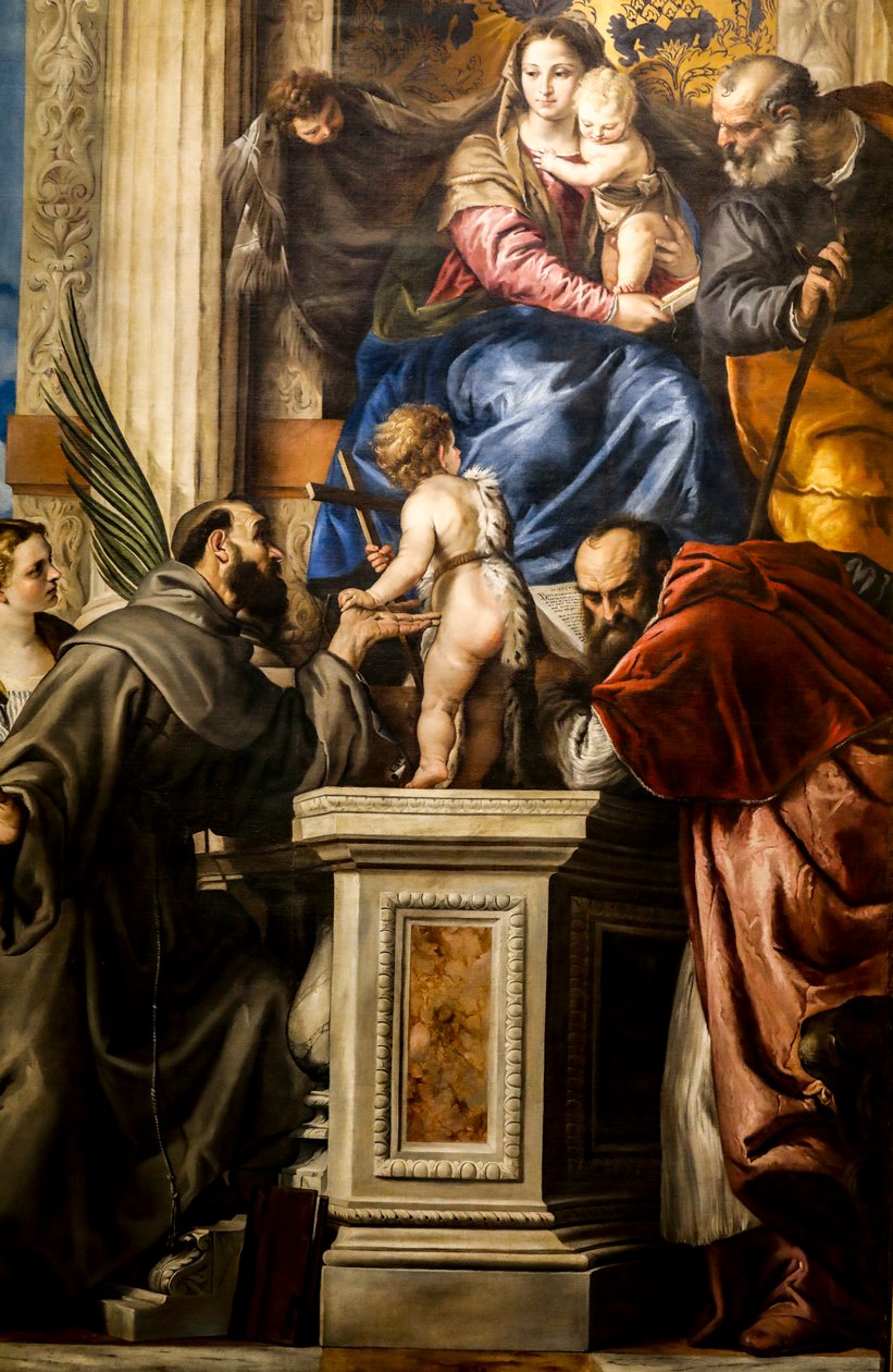 Madonna och barn med heliga av Giovanni Bonatti