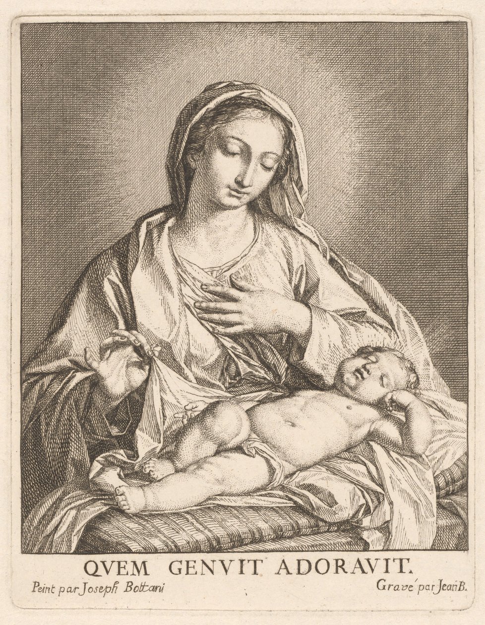 Jungfrun och det sovande barnet av Giovanni Bottani, after Giuseppe Bottani