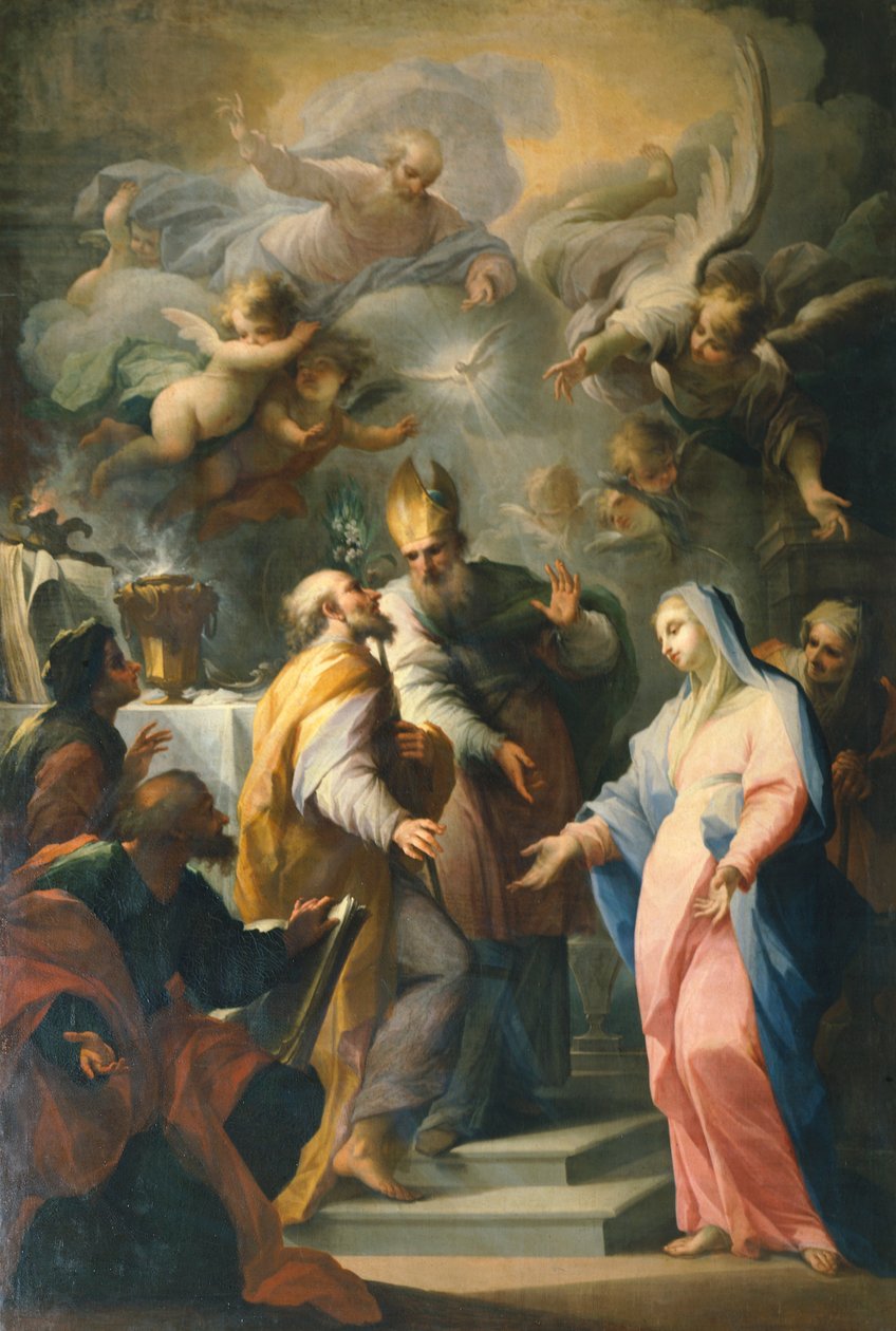 Jungfru Marias äktenskap, av Giovanni Camillo Sagrestani (1660-1731) Santo Spiritos kyrka, Florens, Italien av Giovanni Camillo Sagrestani