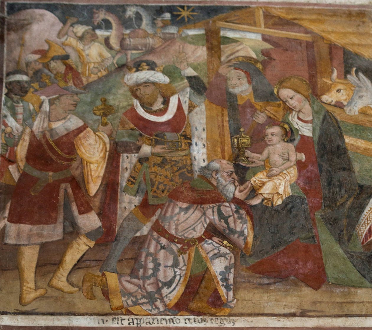 Tillbedjan av de tre kungarna, c.1492 av Giovanni Canavesio