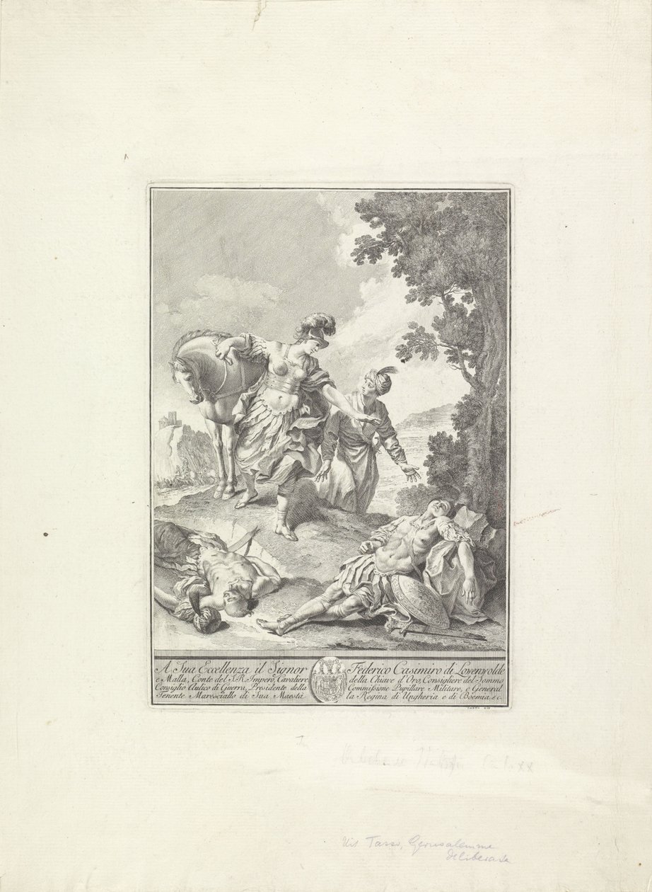 Scen från Tassos "La Gerusalemme liberata" av Giovanni Cattini (attributed to)