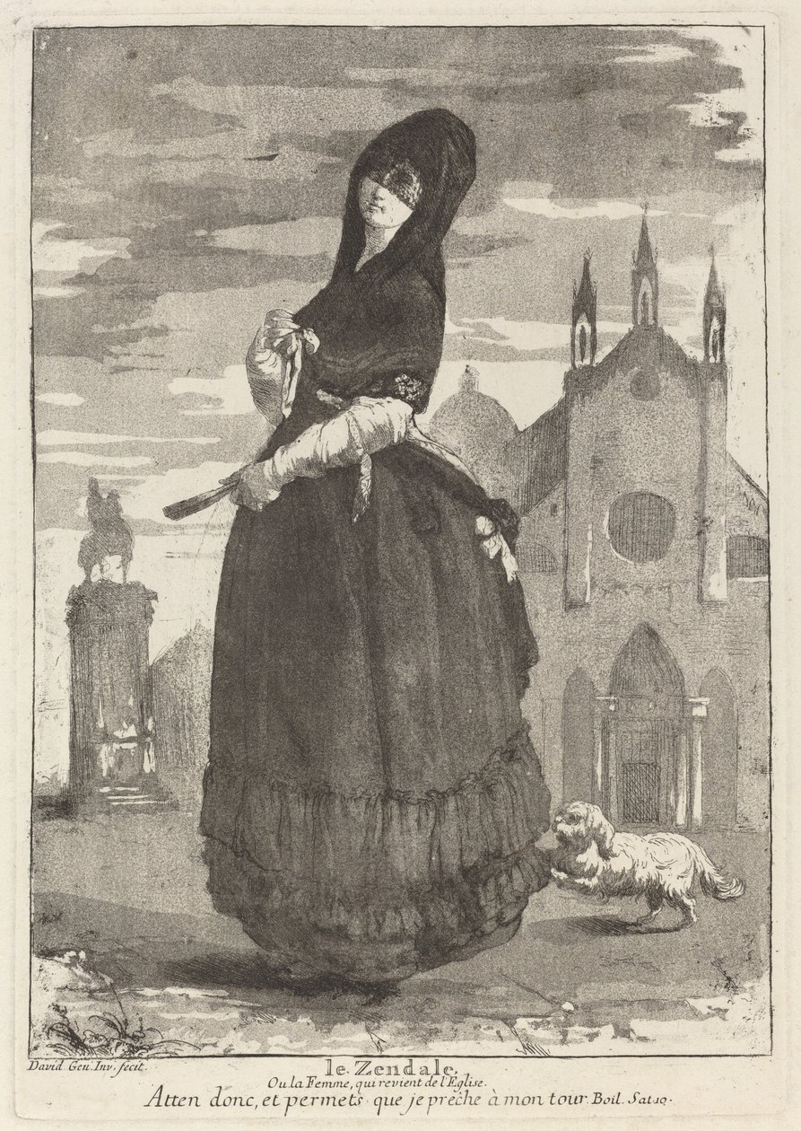 Le Zendale (Kvinna i huva, eller kvinnan som återvänder från kyrkan) av Giovanni David
