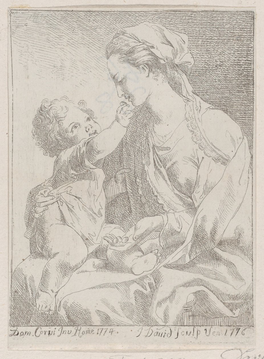 Jungfru och barn, 1776. av Giovanni David