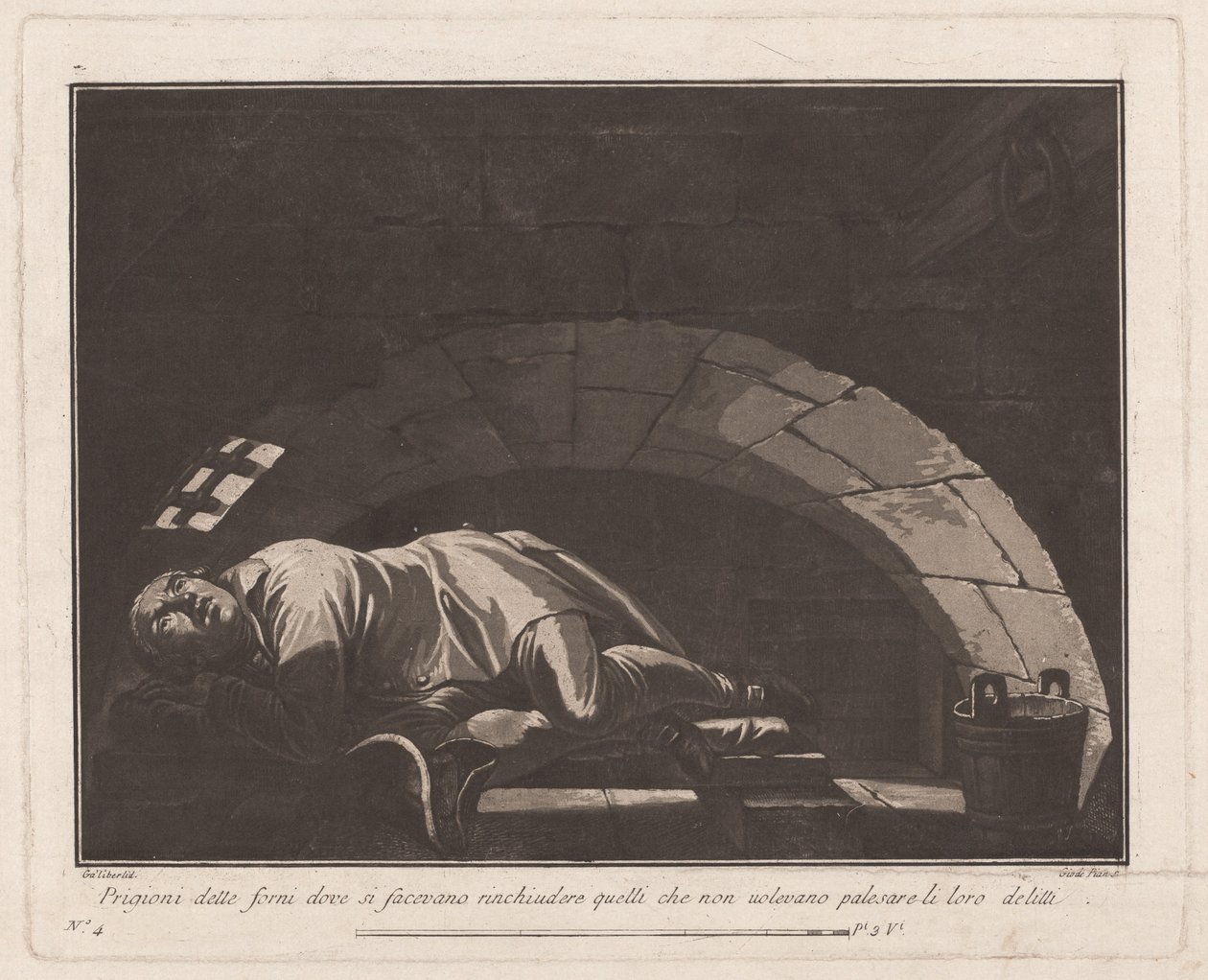"Ugnarna" för de som inte skulle erkänna sina brott av Giovanni De Pian, after Francesco Galimberti