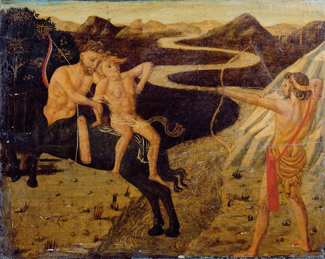 Cassone-panel: Hercules räddar Deianeira från Nessus av Giovanni Di Ser Giovanni Guidi