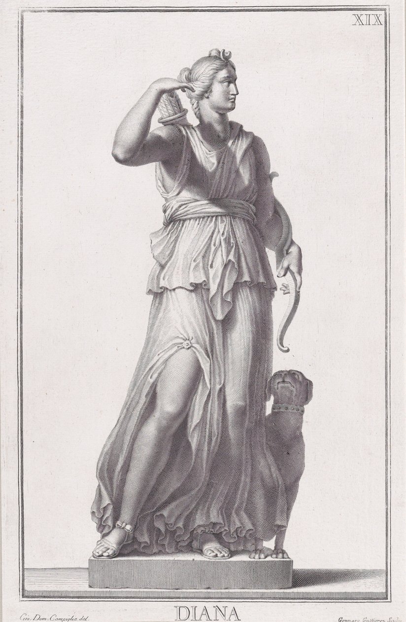 Staty av Diana, 1734. av Giovanni Domenico Campiglia