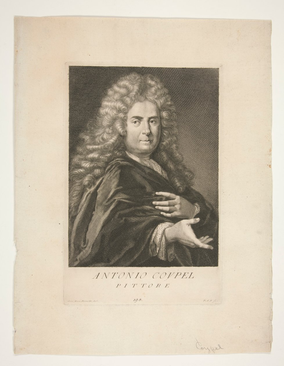 Porträtt av Antoine Coypel av Giovanni Domenico Ferretti