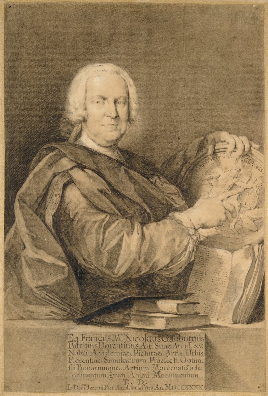 Porträtt av Cavaliere Francesco Maria Niccolò Gabburri av Giovanni Domenico Ferretti