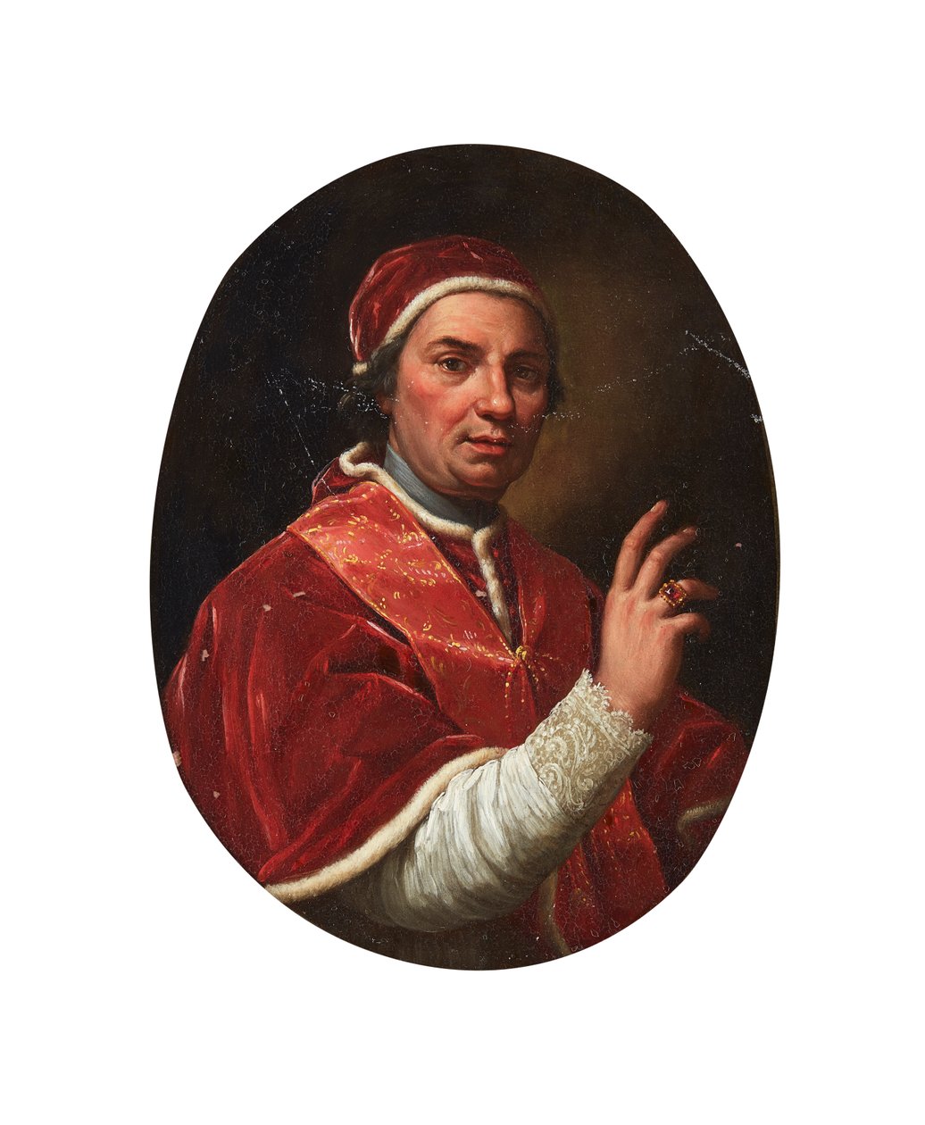 Porträtt av påven Clement Xiv (olja på koppar) av Giovanni Domenico Porta