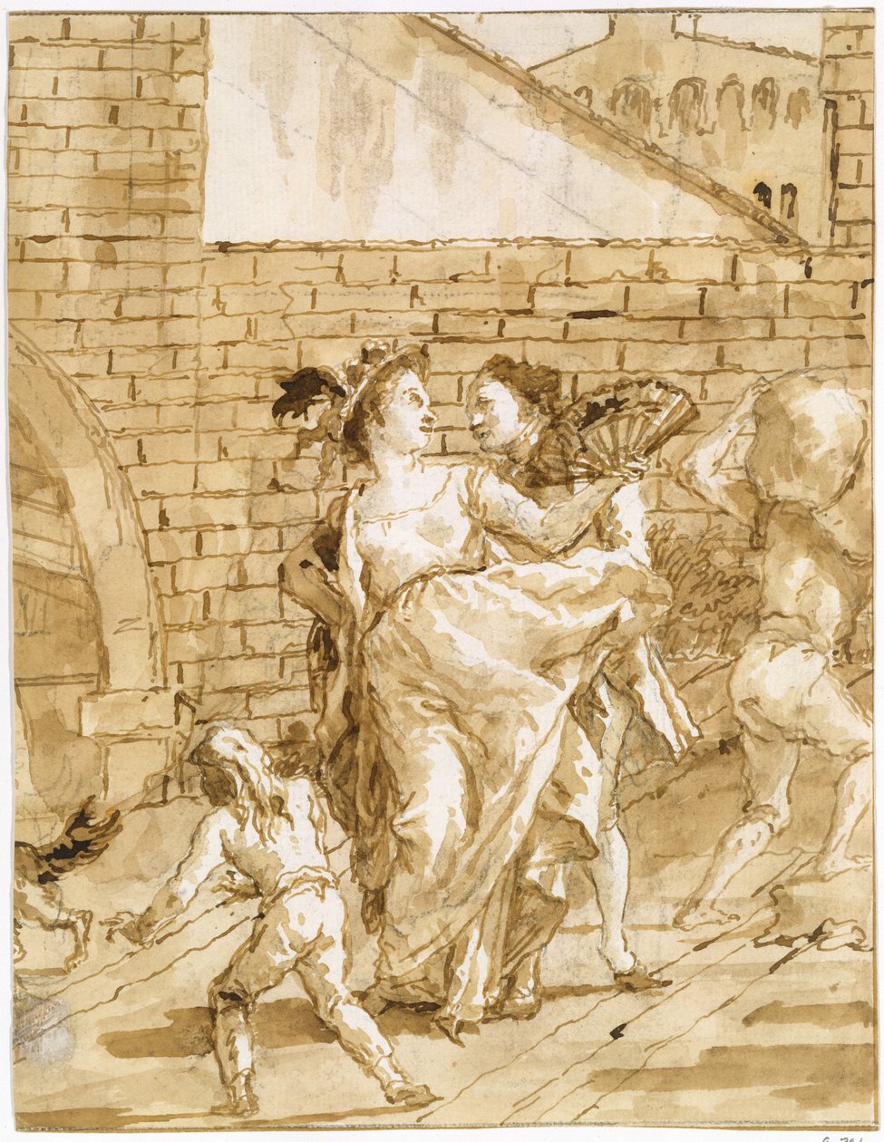 Eine Flirterei av Giovanni Domenico Tiepolo