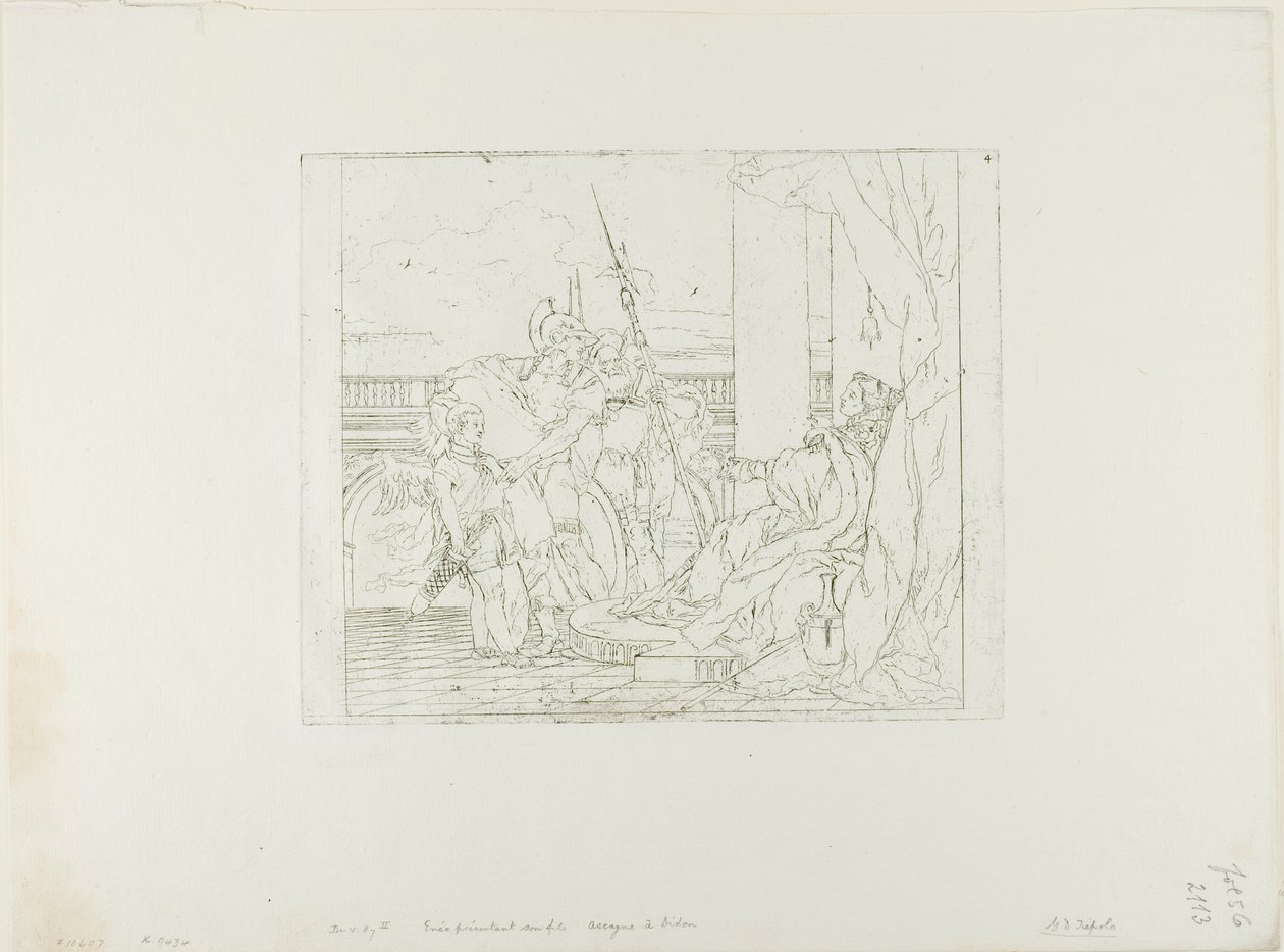 Aeneas presenterar sin son Ascanius för Dido av Giovanni Domenico Tiepolo