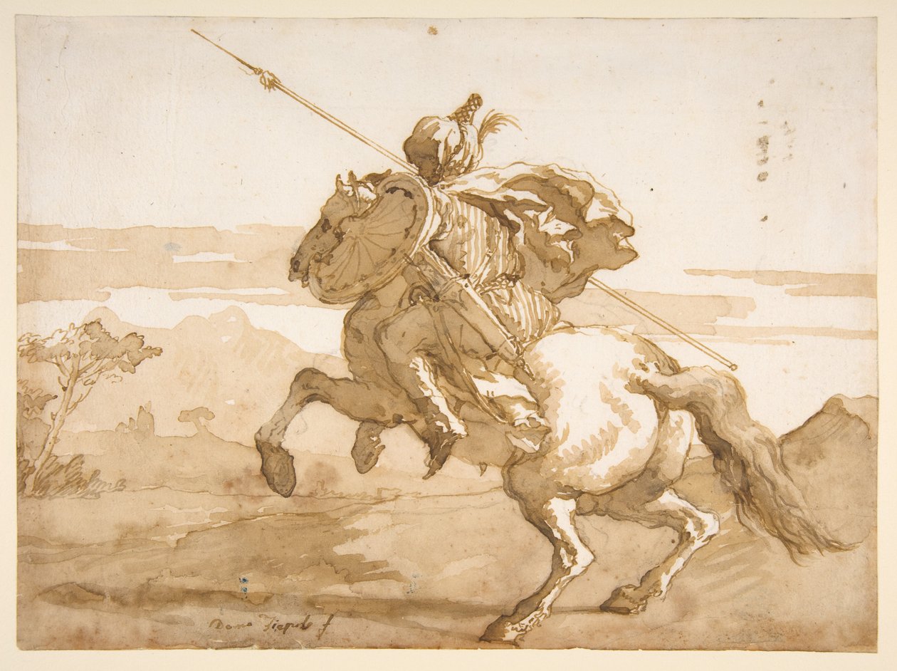 Ein orientalischer Reiter av Giovanni Domenico Tiepolo