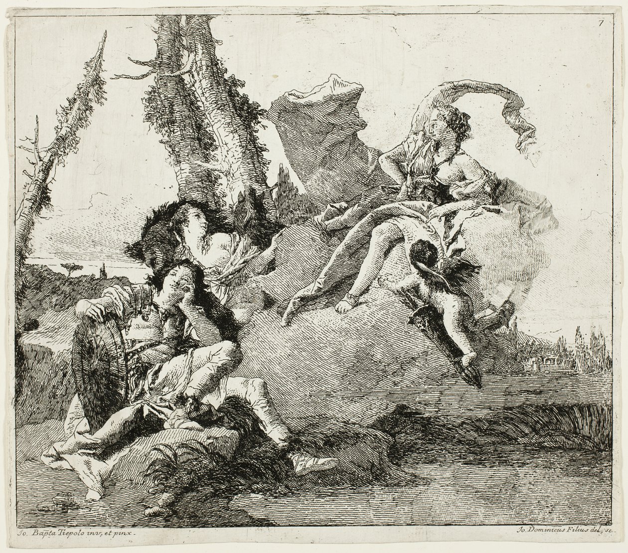 Armida möter den sovande Rinaldo av Giovanni Domenico Tiepolo
