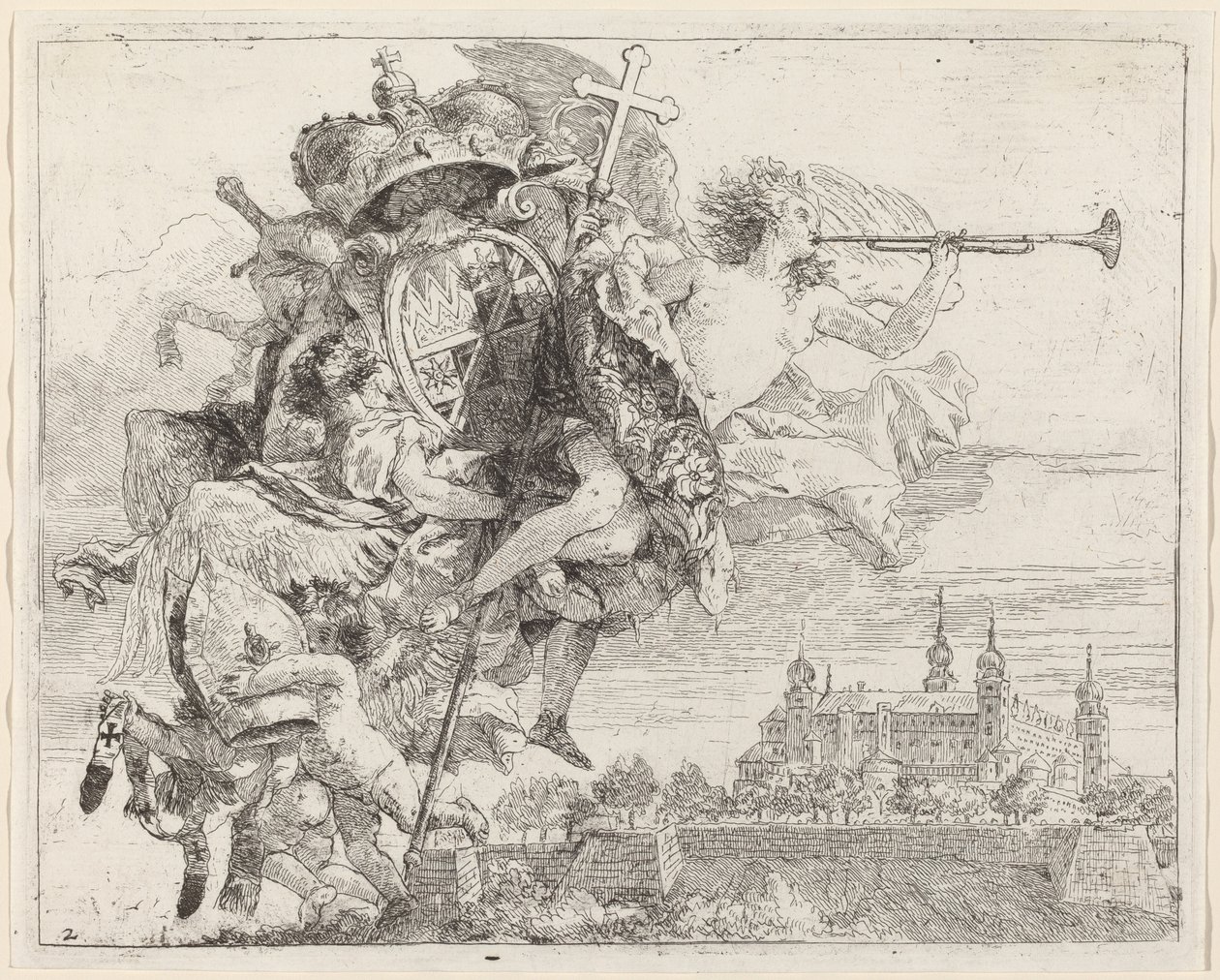 Vapen av Karl Philipp von Greiffenklau, prins biskop av Würzburg av Giovanni Domenico Tiepolo