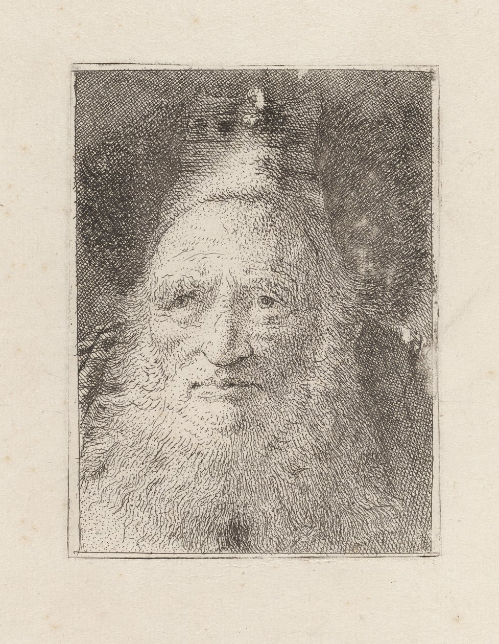 Skäggig gammal man med hatt, ur Raccolta di Teste (Samling av huvuden) av Giovanni Domenico Tiepolo