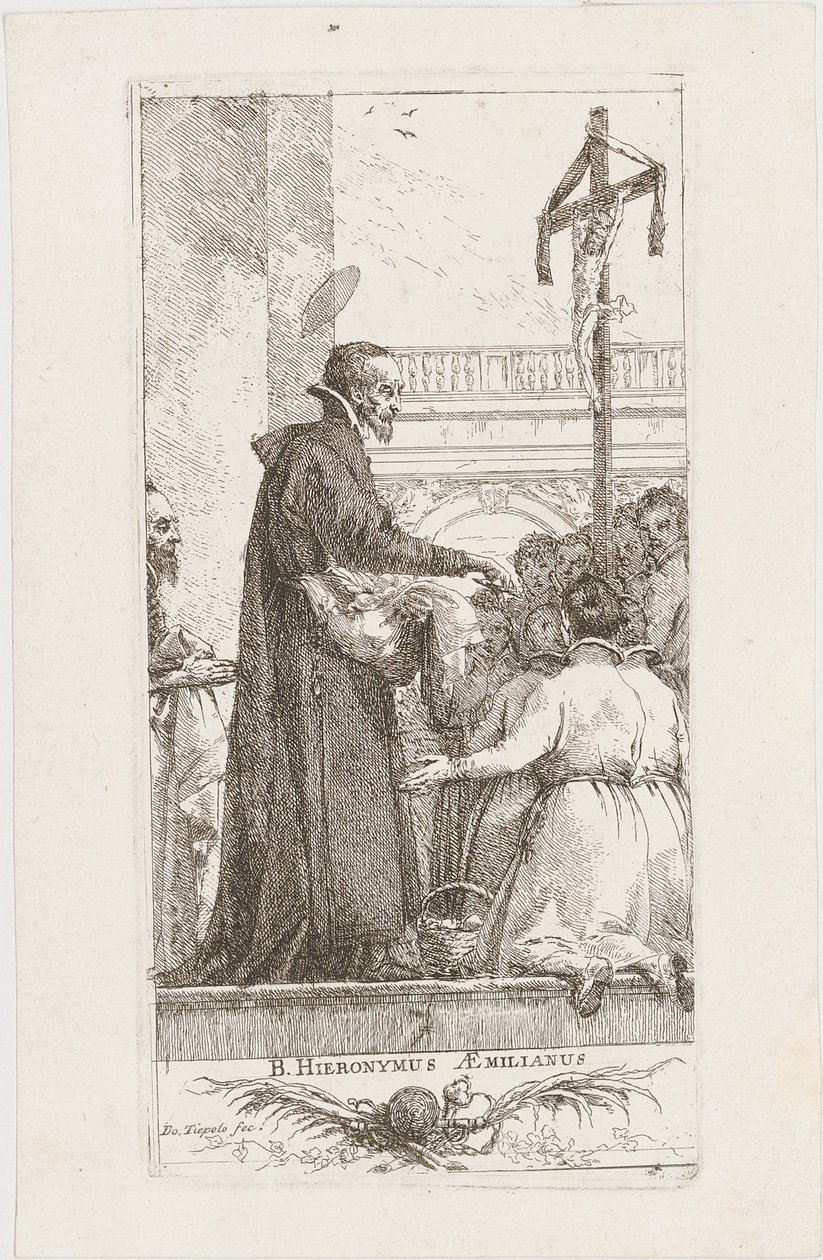 Den helige Hieronymus Æmilianus delar ut allmosor av Giovanni Domenico Tiepolo