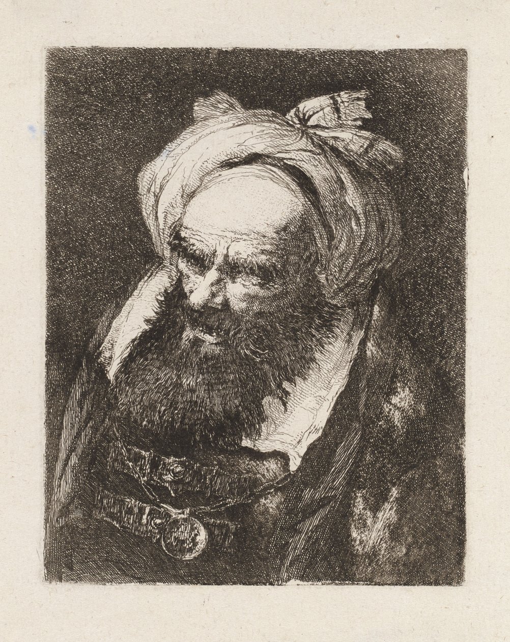 Äldre man med turban, ur ”Raccolta di Teste” (Samling av huvuden) av Giovanni Domenico Tiepolo