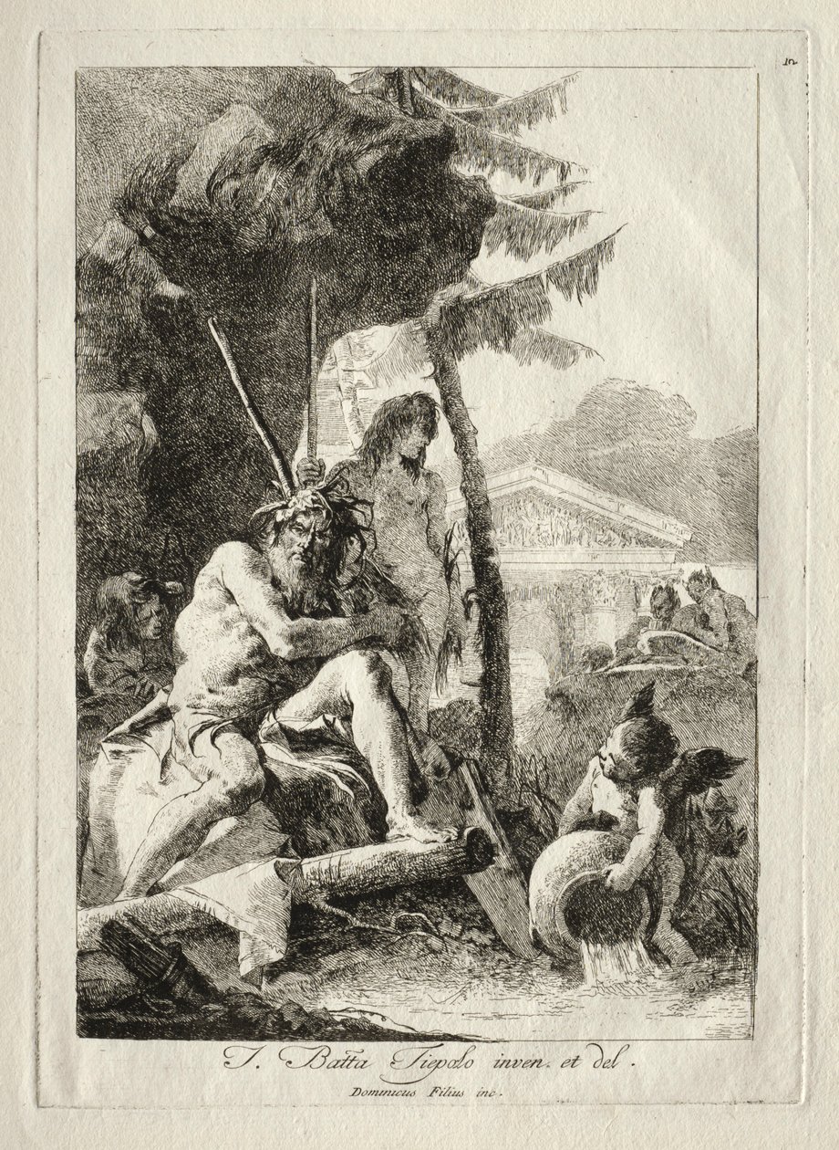 Flodfigurer. av Giovanni Domenico Tiepolo