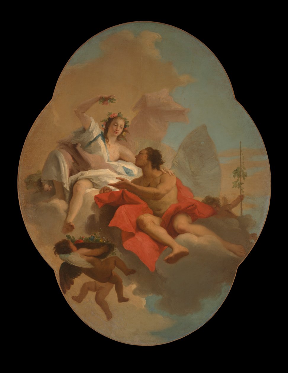 Flora och Zephyr av Giovanni Domenico Tiepolo
