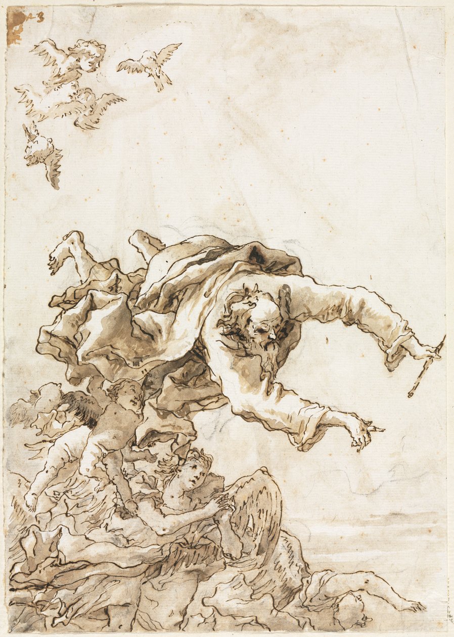 Gud Fadern med änglar och keruber av Giovanni Domenico Tiepolo