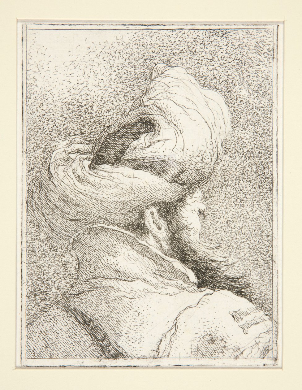 Huvud av en turk, ur serien Raccolta di Teste, Libro Secondo (Samling av huvuden, andra boken) av Giovanni Domenico Tiepolo