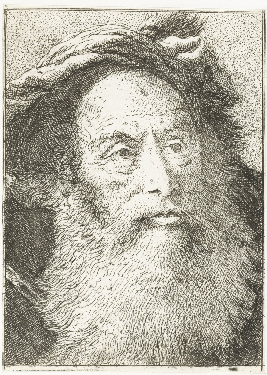 Man med skägg Samling av huvuden (serietitel) Raccolta di Teste (serietitel) av Giovanni Domenico Tiepolo