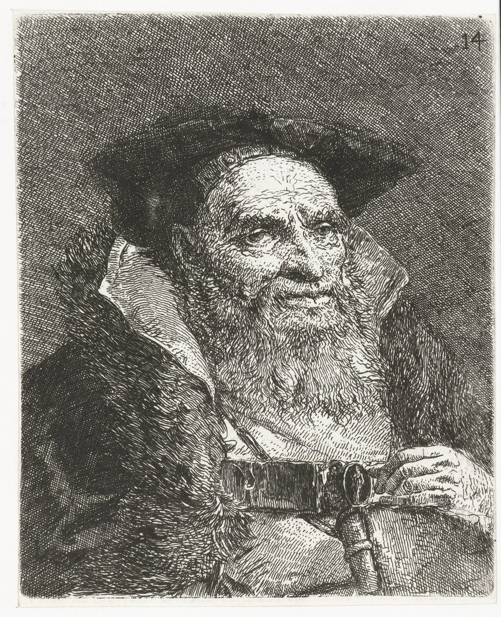 Man med basker Samling av huvuden (serietitel) Raccolta di Teste (serietitel) av Giovanni Domenico Tiepolo